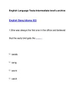 English Language Tests-Intermediate level''''s archiveEnglish Slang Idioms (62) pptx