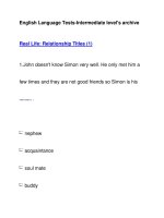 English Language Tests-Intermediate level''''s archiveReal Life: Relationship Titles (1) docx