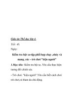 Giáo án Thể dục lớp 4 - Tiết: 48 : Kiểm tra bật xa-tập phối hợp chạy ,nhảy và mang ,vác – trò chơi 