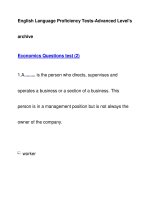 English Language Proficiency Tests-Advanced Level''''sarchiveEconomics pptx