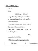 Giáo án Thể dục lớp 4. - Tiết: 16: bài thể dục - trò chơI ppt