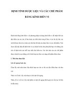 ĐỊNH TÍNH DƯỢC LIỆU VÀ CÁC CHẾ PHẨM BẰNG KÍNH HIỂN VI ppt