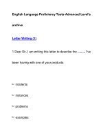 English Language Proficiency Tests-Advanced Level''''sarchiveLetter Writing (1) doc