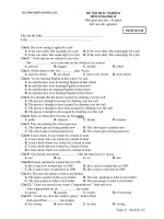 ĐỀ THI TRẮC NGHIỆM MÔN ENGLISH 12 - Mã đề thi 210 ppt