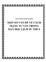 skkn một số vấn đề về cách mạng tư sản trong dạy học lịch sử thcs