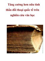 Tăng cường hơn nữa tinh thần đối thoại quốc tế trên nghiên cứu văn học_1 potx