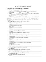 ĐỀ THI THỬ ANH VĂN - TEST 20 pps