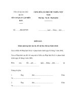 MẪU BIÊN BẢN Khám phương tiện vận tải, đồ vật theo thủ tục hành chính doc