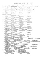 TEST OF ENGLISH (Time: 90 minutes) pps