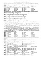 KIỂM TRA ANH VĂN KHỐI 12 NĂM 2011 potx