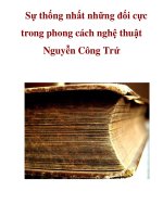 Sự thống nhất những đối cực trong phong cách nghệ thuật Nguyễn Công Trứ _1 docx