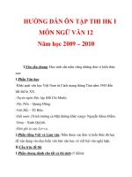 HƯỚNG DẪN ÔN TẬP THI HK I MÔN NGỮ VĂN 12 Năm học 2009 – 2010_1 ppt