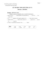 KỲ THI HỌC SINH GIỎI TỈNH LẦN VI Năm học : 2010-2011 pps