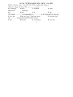 ĐỀ THI THỬ TỐT NGHIỆP MÔN: TIẾNG ANH – ĐỀ 4 docx