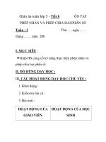 Giáo án toán lớp 5 - Tiết 8 ÔN TẬP PHÉP NHÂN VÀ PHÉP CHIA HAI PHÂN SỐ pot