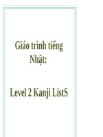 Giáo trình tiếng Nhật: Level 2 Kanji ListS doc