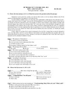 ĐỀ THI HỌC KỲ I NĂM HỌC 2010 - 2011 MÔN : ANH VĂN LỚP 12 MÃ ĐỀ: 002 pptx