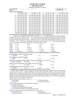 ĐỀ THI TRẮC NGHIỆM MÔN TIẾNG ANH 12 - Mã đề thi 487 pps