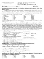 ĐỀ KIỂM TRA HỌC KÌ I NĂM HỌC 2010-2011 Môn : TIẾNG ANH – Mã đề thi 657 docx