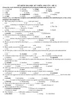 KỲ KIỂM TRA HỌC KỲ I MÔN ANH VĂN – ĐỀ 12 doc