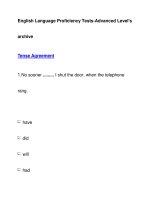 English Language Proficiency Tests-Advanced Level''''sarchiveTense Agreement potx