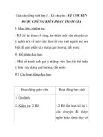 Giáo án tiếng việt lớp 5 - Kể chuyện : KỂ CHUYỆN ĐƯỢC CHỨNG KIẾN HOẶC THAM GIA doc