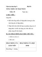 Giáo án toán lớp 5 TỔNG NHIỀU SỐ THẬP PHÂN pdf