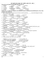 KỲ KIỂM TRA HỌC KỲ I MÔN ANH VĂN – ĐỀ 3 pot