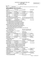 ĐỀ THI TRẮC NGHIỆM MÔN TIẾNG ANH Lớp 12– HKI - MÃ ĐỀ THI: 493 doc