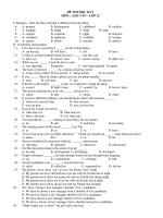 ĐỀ THI HỌC KỲ I MÔN : ANH VĂN - LỚP 12 pptx