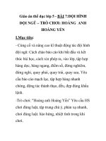 Giáo án thể dục lớp 5 - BÀI 7:ĐỘI HÌNH ĐỘI NGŨ – TRÒ CHƠI: HOÀNG ANH HOÀNG YẾN potx