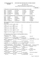 ĐỀ THI CHỌN HỌC SINH GIỎI LỚP 12 NĂM HỌC 2010-2011 Môn TIẾNG ANH - Mã đề: 483 ppt