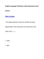 English Language Proficiency Tests-Advanced Level''''sarchiveWhat a Cracker pps