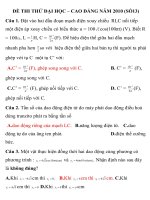 ĐỀ THI THỬ ĐẠI HỌC – CAO ĐẲNG NĂM 2010 SỐ13 . ppt