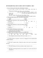 ĐỀ THI KIỂM TRA CHẤT LƯỢNG ANH VĂN KHỐI 12 - ĐỀ 4 pdf