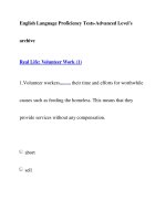 English Language Proficiency Tests-Advanced Level''''sarchiveReal Life: Volunteer Work pot