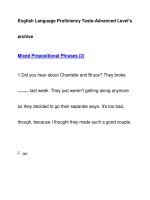 English Language Proficiency Tests-Advanced Level''''sarchiveMixed Prepositional Phrases (2) pot