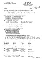 ĐỀ KIỂM TRA MÔN ANH VĂN 12 - TRƯỜNG THCS & THPT HÀ TRUNG - Mã đề thi 485 pdf