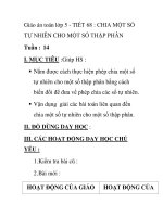 Giáo án toán lớp 5 - TIẾT 68 : CHIA MỘT SỐ TỰ NHIÊN CHO MỘT SỐ THẬP PHÂN docx