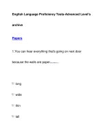 English Language Proficiency Tests-Advanced Level''''sarchivePapers potx
