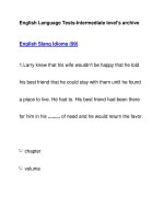 English Language Tests-Intermediate level''''s archiveEnglish Slang Idioms (99) docx