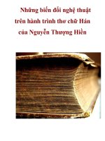 Những biến đổi nghệ thuật trên hành trình thơ chữ Hán của Nguyễn Thượng Hiền pdf