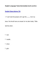 English Language Tests-Intermediate level''''s archiveEnglish Slang Idioms (78) doc