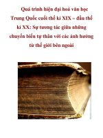 Quá trình hiện đại hoá văn học Trung Quốc cuối thế kỉ XIX – đầu thế kỉ XX: Sự tương tác giữa những chuyển biến tự thân với các ảnh hưởng từ thế giới bên ngoài_3 pps