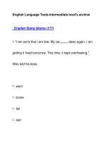 English Language Tests-Intermediate level''''s archive. English Slang Idioms (177) pot