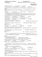 ĐỀ THI HỌC KỲ I MÔN ANH VĂN 12 CB - Mã đề thi 169 ppsx