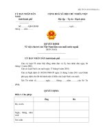 MẪU QUYẾT ĐỊNH Về việc cho trẻ em Việt Nam làm con nuôi nước ngoài docx