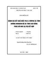 Đánh giá kết quả điều trị u lympho ác tính không hodgkin độ ác tính cao bằng phác đồ hoá xạ trị kết hợp