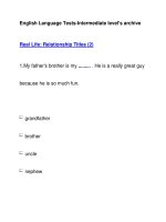 English Language Tests-Intermediate level''''s archiveReal Life: Relationship Titles (2) pot