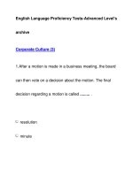 English Language Proficiency Tests-Advanced Level''''sarchiveCorporate Culture (3) pot